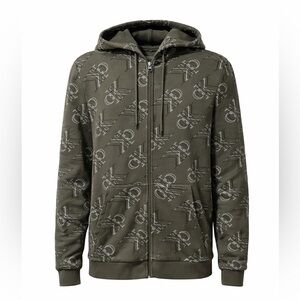 Calvin Klein Jeans Zip-Up Hoodie – Olive Green – Size Large